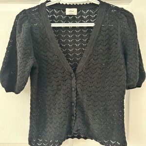 Wilfred Charcoal Knit Button-Up Cardigan
